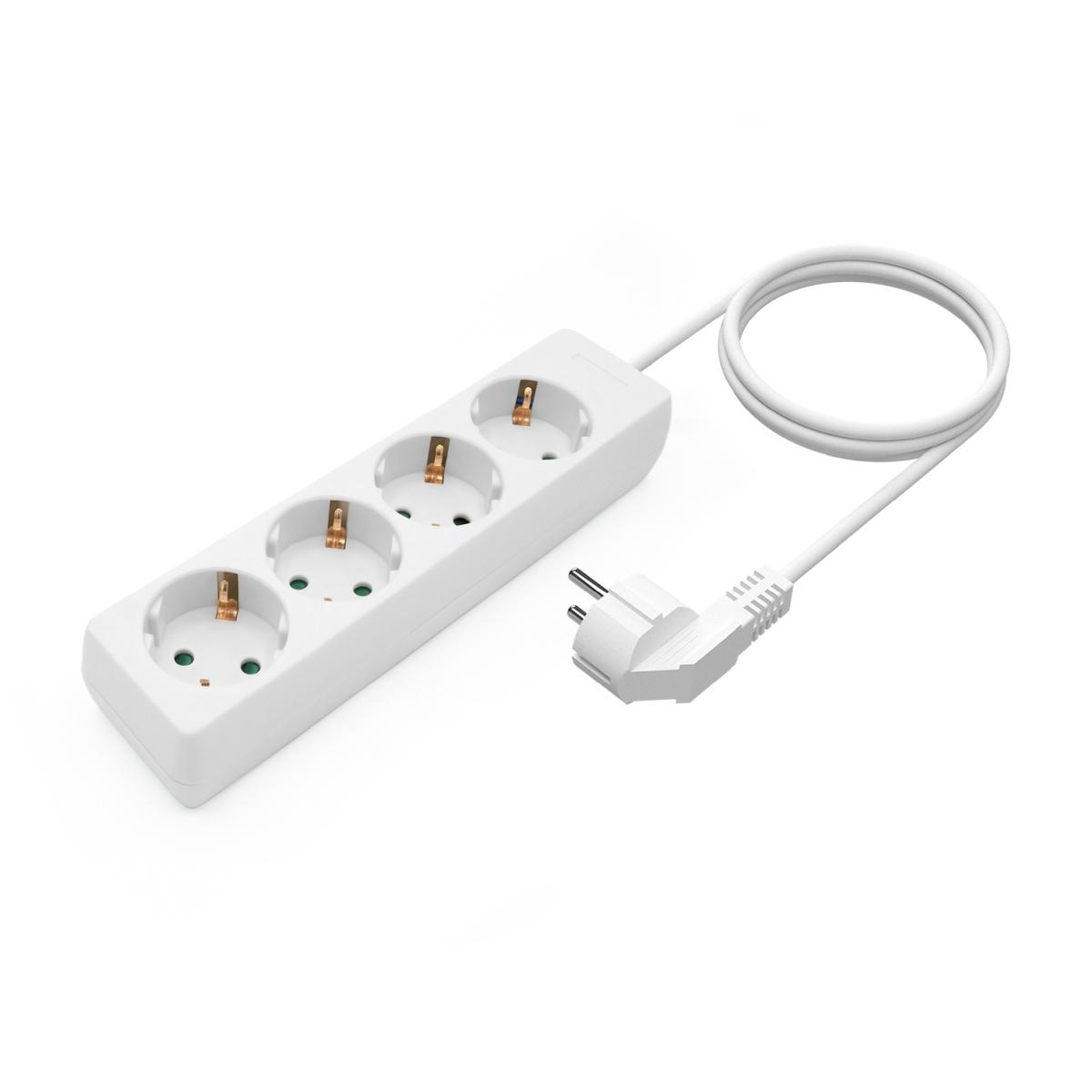 Aisens Multipresa da 4 Prese senza Interruttore con Cavo 3×1.5mm2 - 1.4m - Colore Bianco