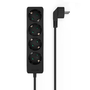 Aisens Multipresa da 4 Prese senza Interruttore con Cavo 3×1.5mm2 - 1.4m - Colore Nero