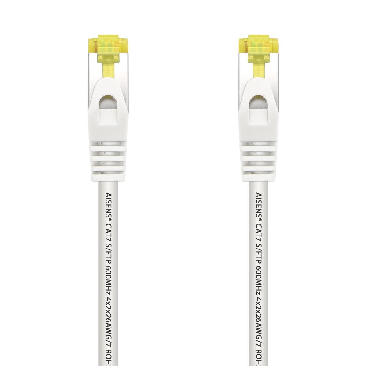 Cavo di Rete RJ45 LSZH Cat.7 600 MHz S/FTP PIMF AWG26 Aisens - 1.0 m - Colore Bianco