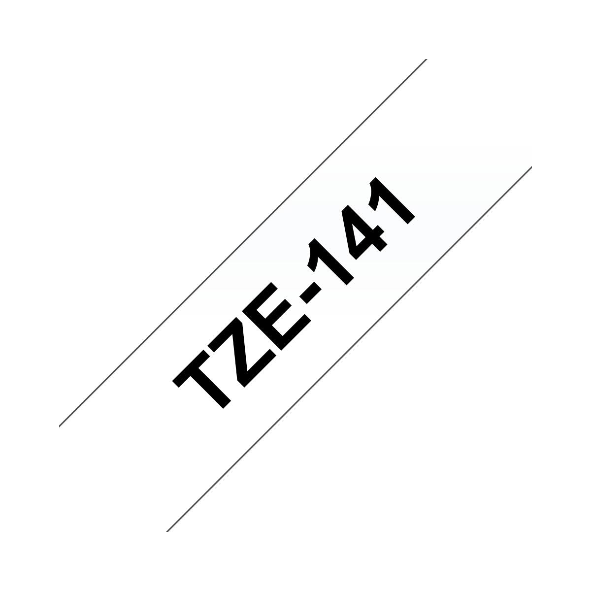 Nastro Compatibile Laminato Nero su Trasparente (18mm X 8m) per BROTHER TZe141