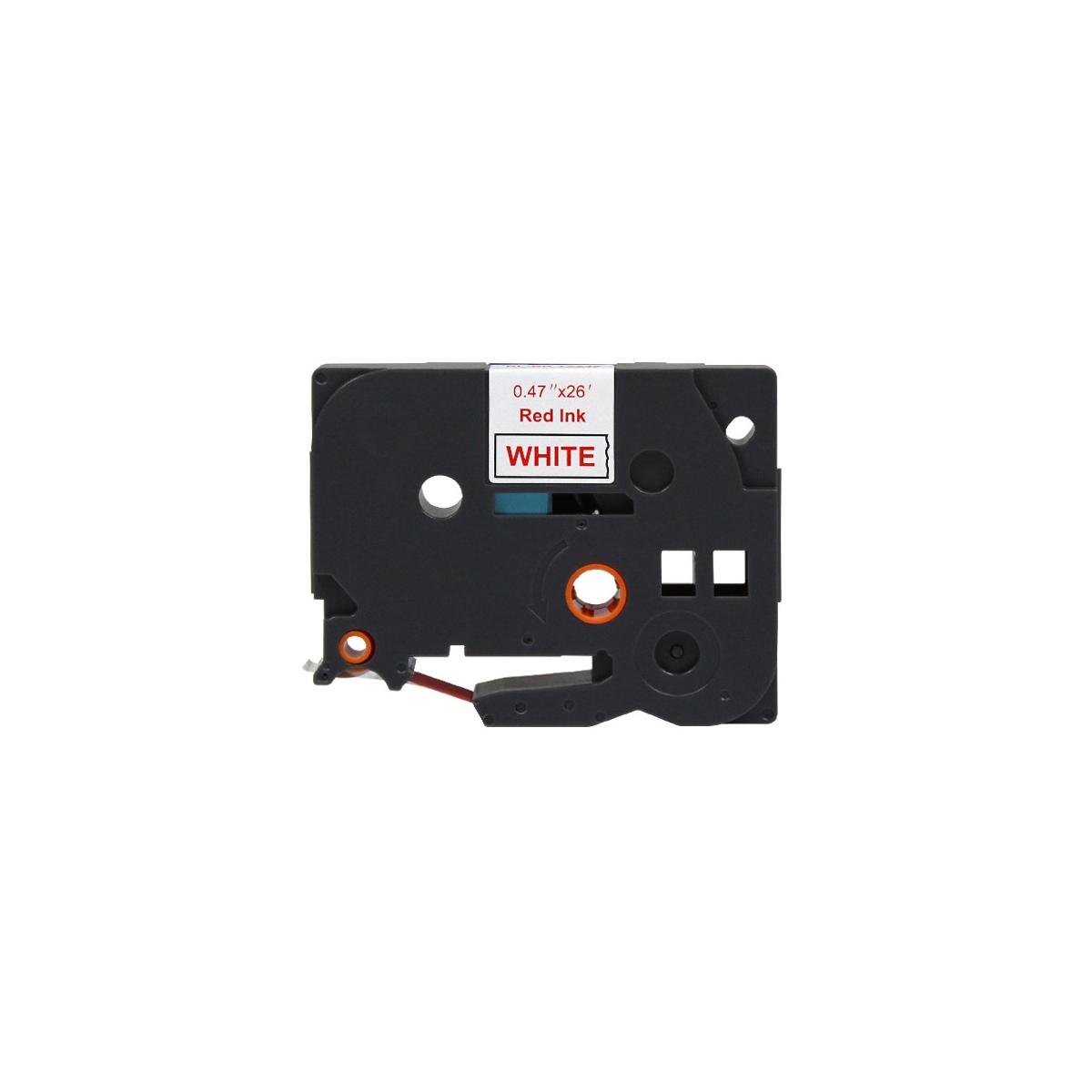 Nastro Compatibile Laminato Rosso su Bianco (18mm X 8m) per BROTHER TZe-242