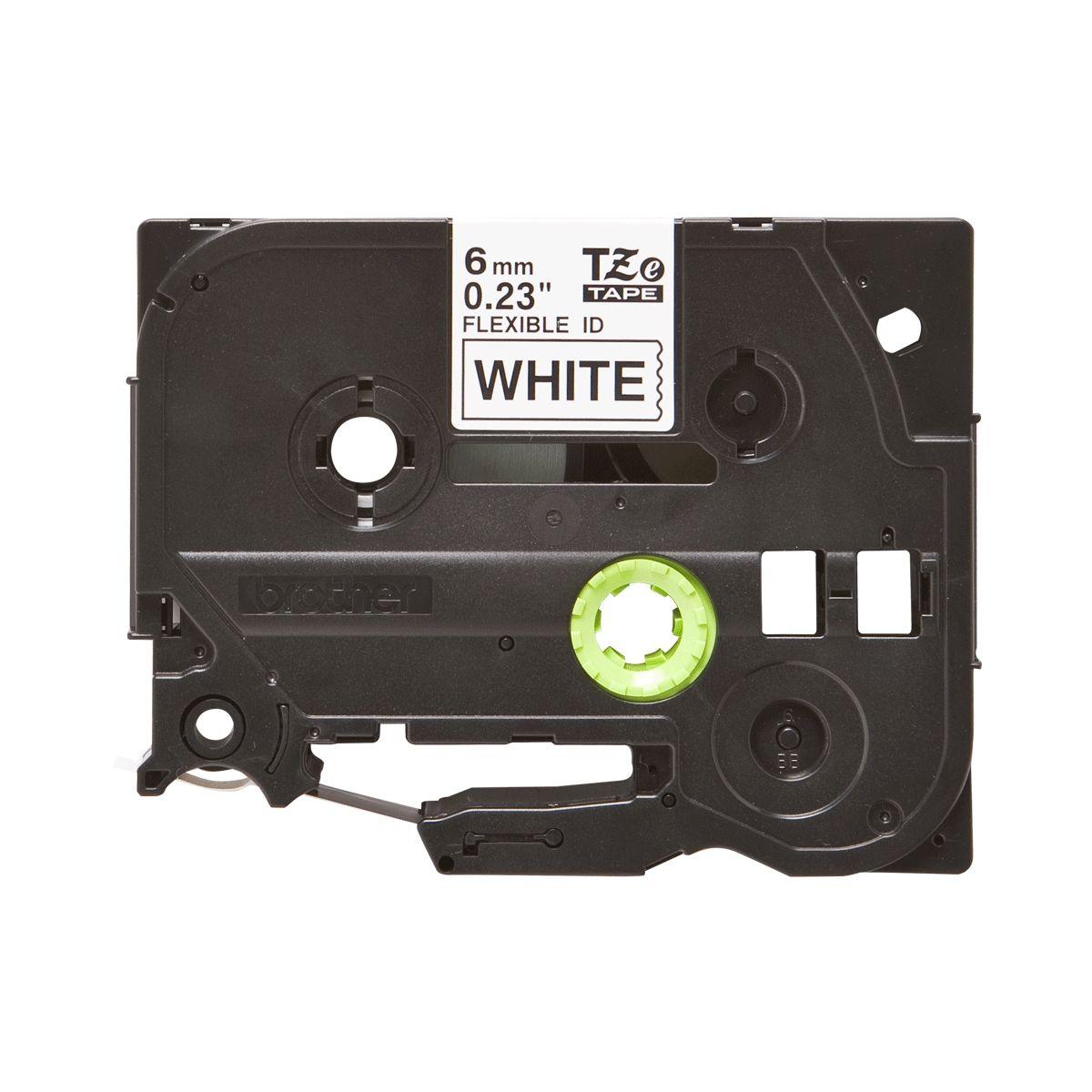 Nastro Originale FLESSIBILE Laminato Nero su Bianco (6mm X 8m) BROTHER TZ-FX211, TZe-FX211