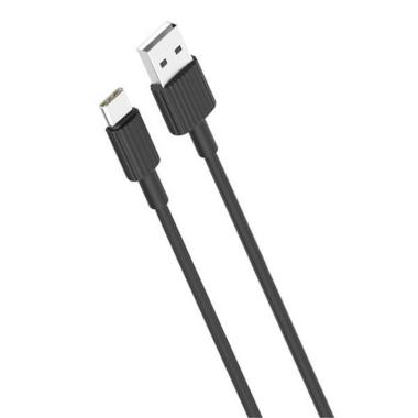 Cavo XO USB-A maschio a tipo C - 2,4 A - Ricarica + trasmissione dati ad alta velocità - 1 m - Colore nero