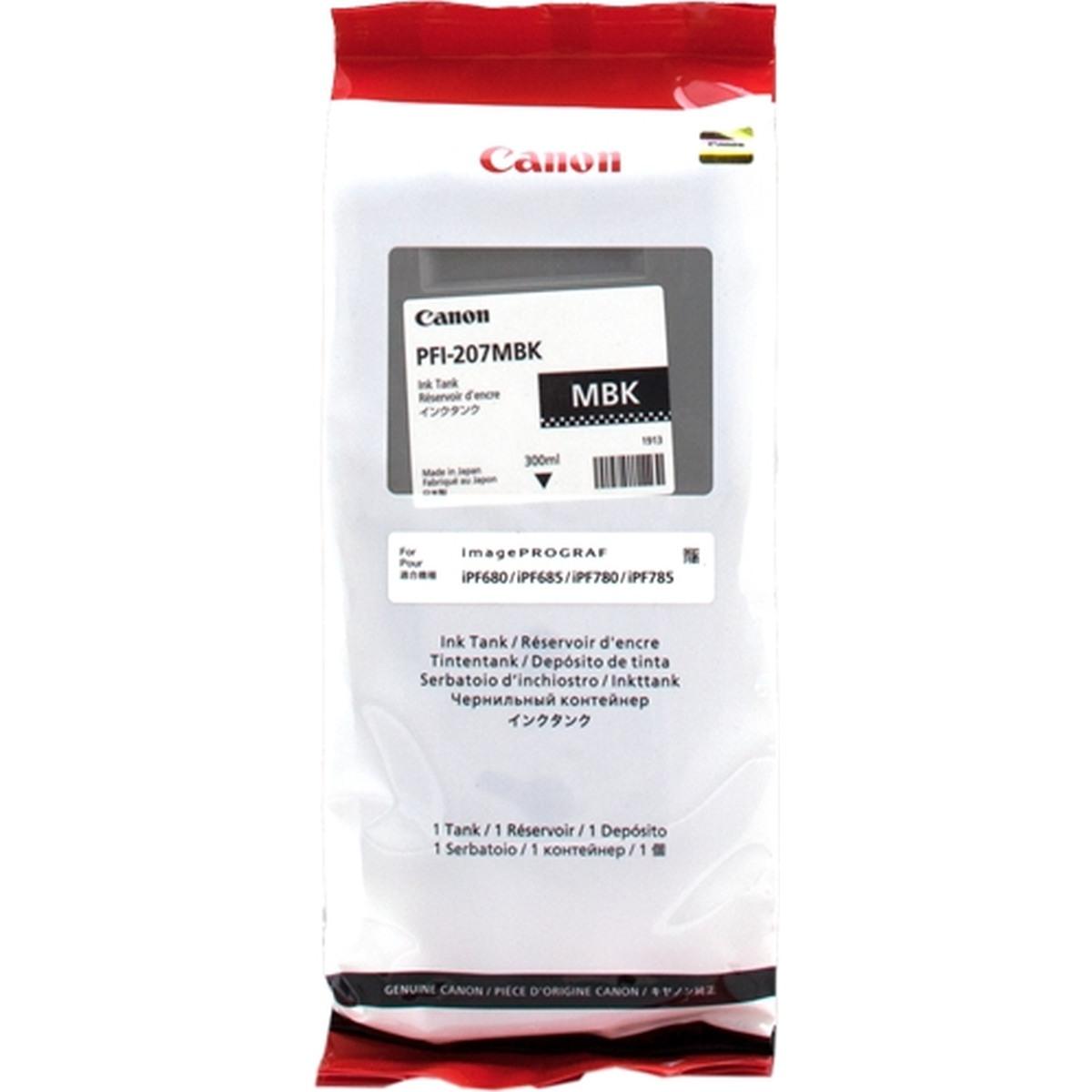 Cartuccia Originale (PFI-207MBK, 8788B001) CANON iPF780 (300ml) NERO OPACO XL