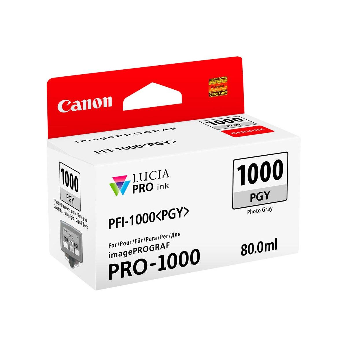 Cartuccia Originale (PFI1000PGY, 0553C001) CANON iPF PRO-1000 (80ml) Grigio Foto
