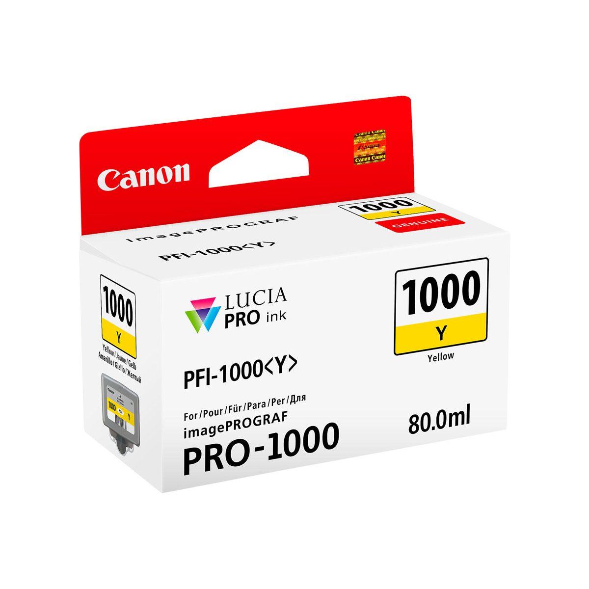 Cartuccia Originale (PFI1000Y, 0549C001) CANON iPF PRO-1000 (80ml) Giallo