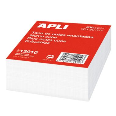 Apli Blocco Note 80x80 - 500 Fogli - Adesivo - Bianco