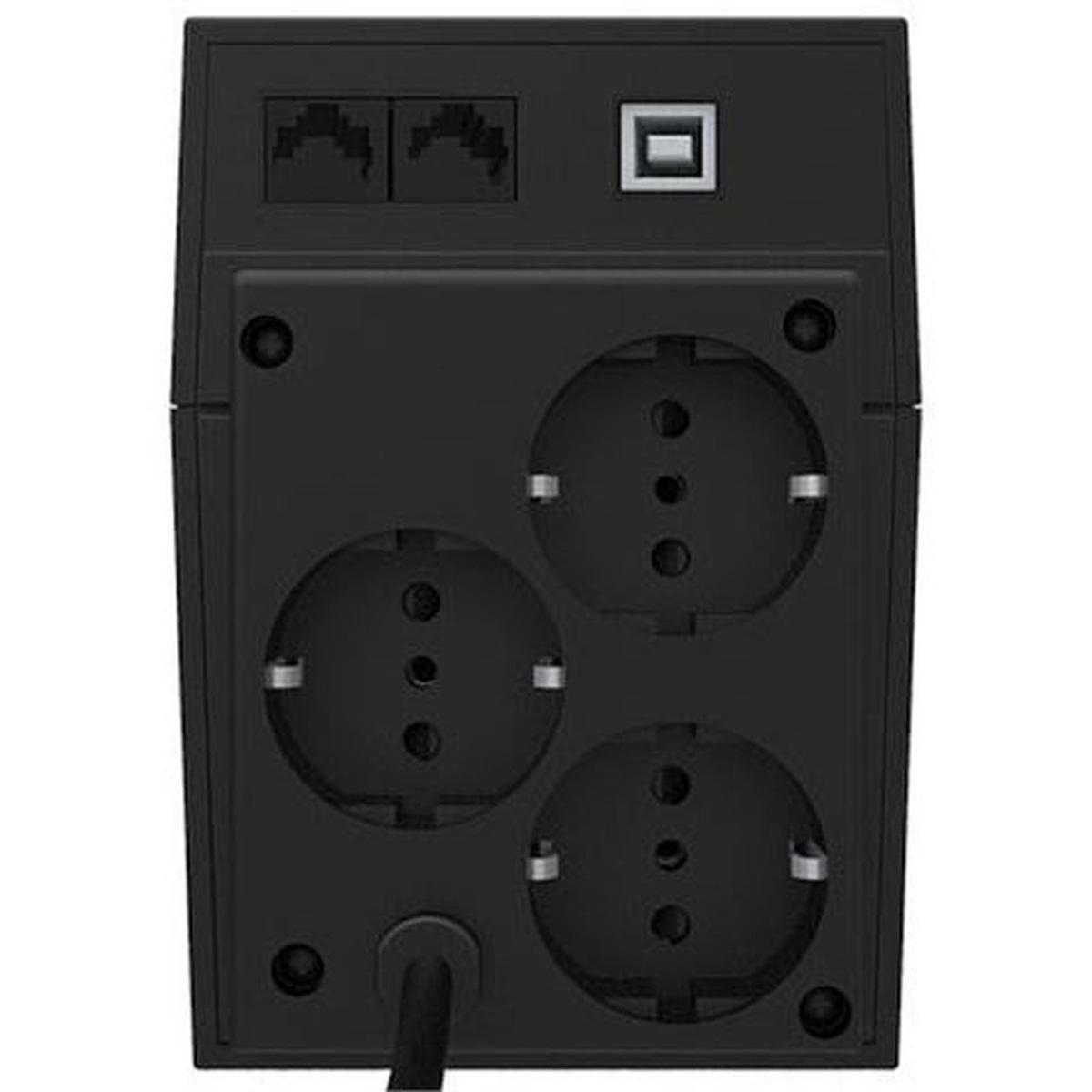 Gruppo di Continuità Elbat Delta UPS 900VA USB - 3x Shuckos - Stabilizzatore AVR - Funzione Cold Start