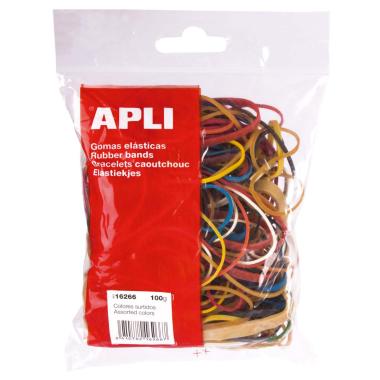 Apli Elastici Assortiti - Contenuto 100g - Grande Elasticità e Resistenza - 70% Gomma Naturale