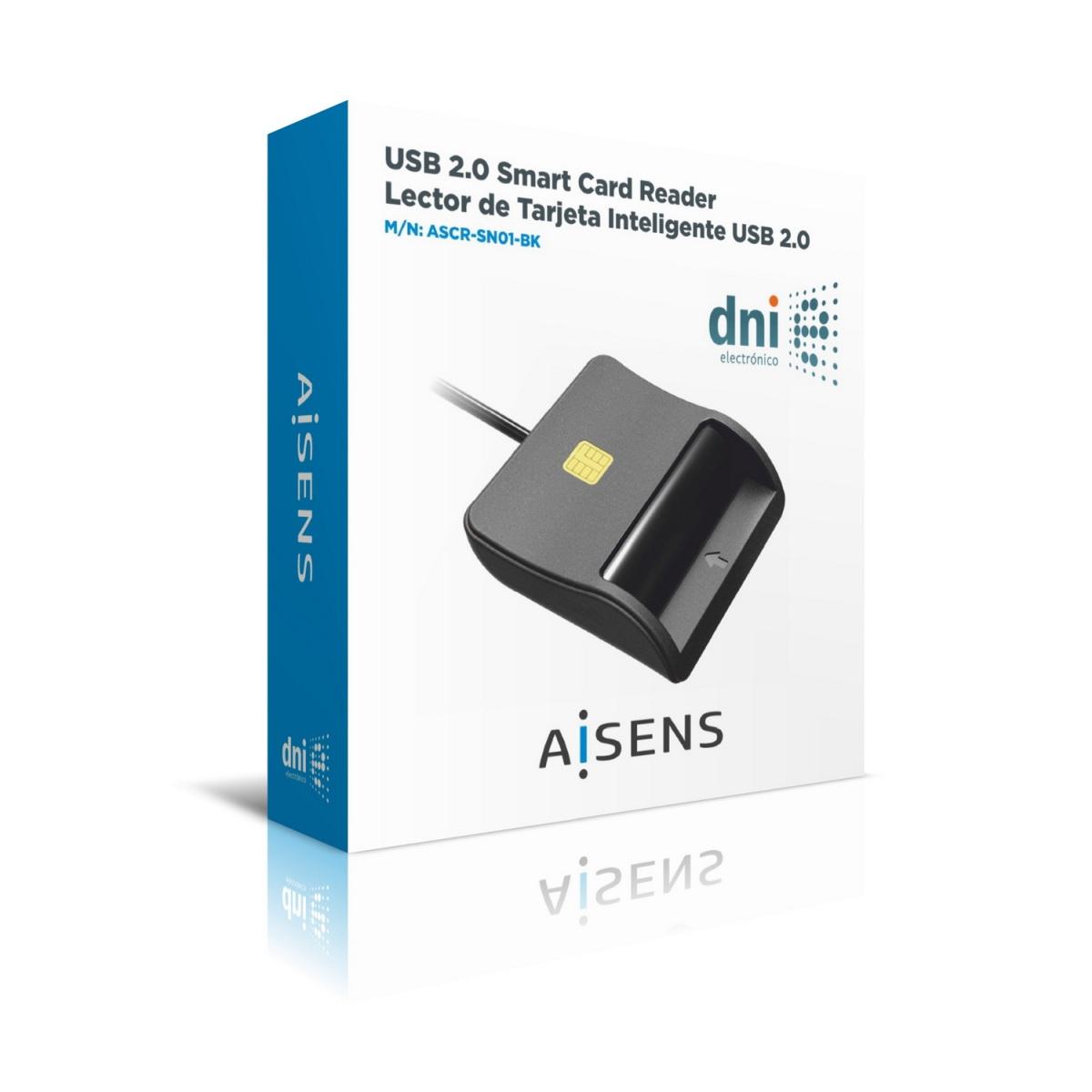 Lettore di smart card Aisens DNI - colore nero