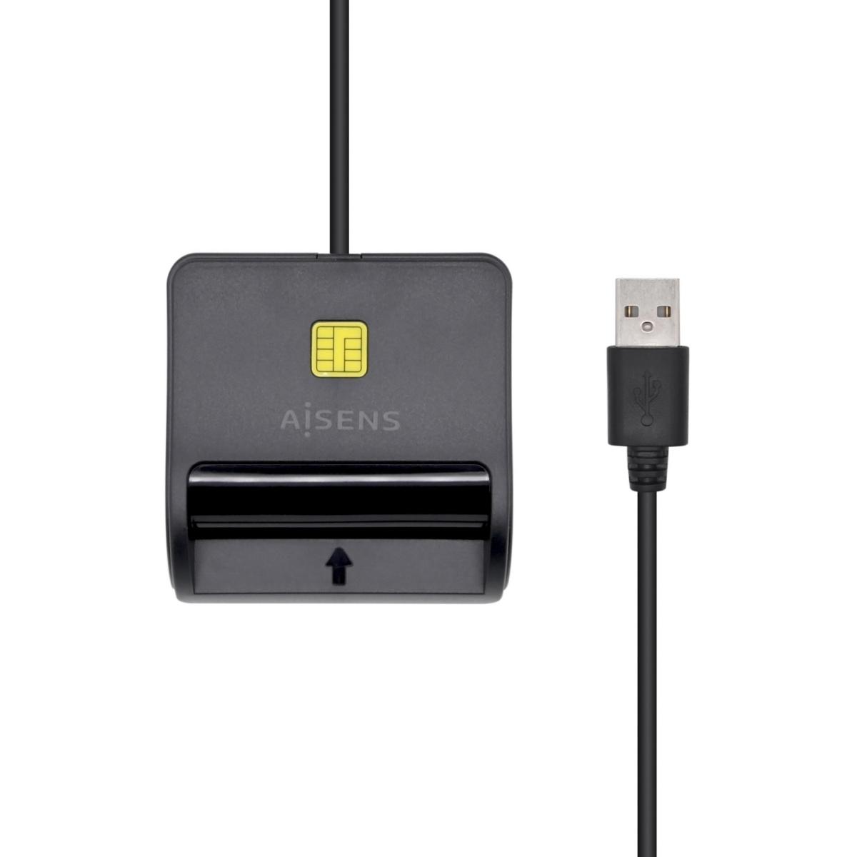 Lettore di smart card Aisens DNI con lettore di schede SIM - SD - Micro SD - MMC - RS-MMC - MMC Micro - Colore nero