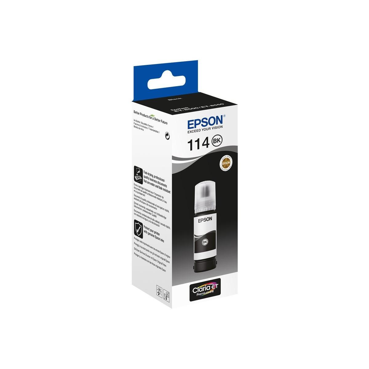 Inchiostro Originale (C13T07A140, 114) EPSON Ecotank ET-8550 (70ml) NERO PIGMENTATO