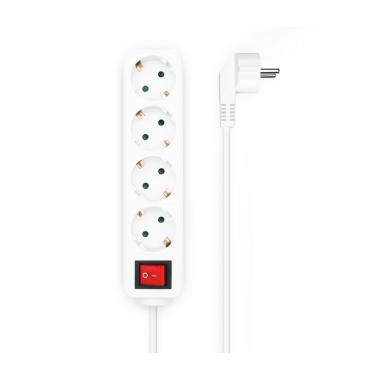 Ciabatta Multipresa Aisens 4 Prese con Interruttore con Cavo 3×1,5mm2 - 1,4m - Colore Bianco