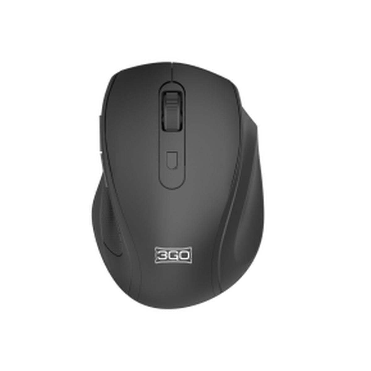Mouse wireless 3GO Taxi 1600 dpi - 5 pulsanti - Utilizzo per destrimani - Colore nero