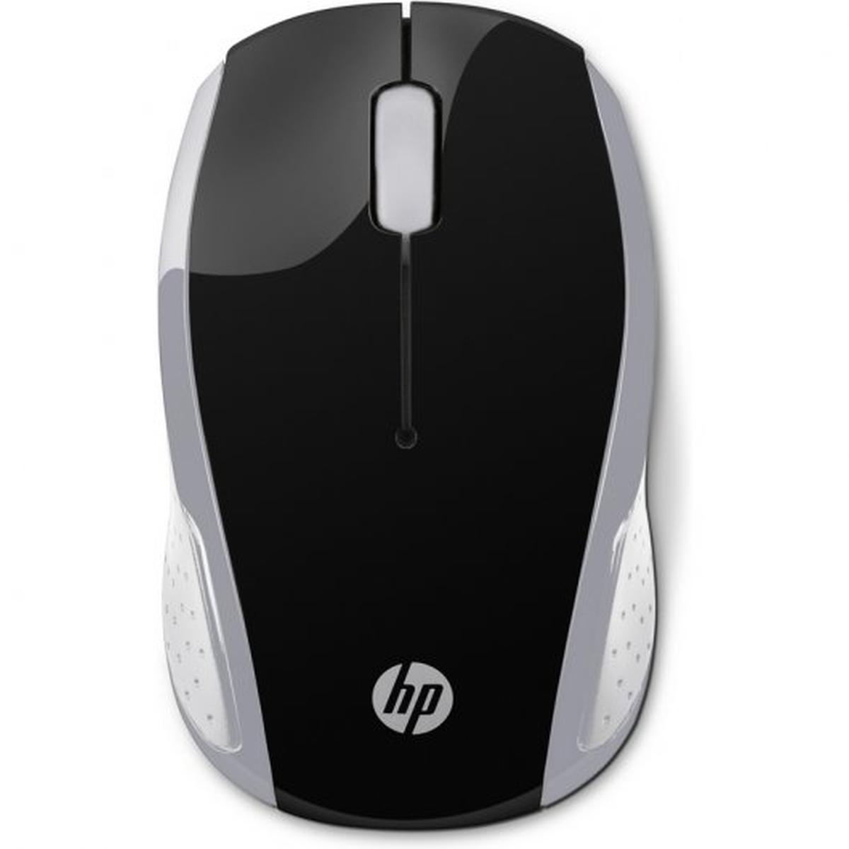 Mouse USB wireless HP 200 1000 dpi - 3 pulsanti - Uso ambidestro - Colore Nero/Argento