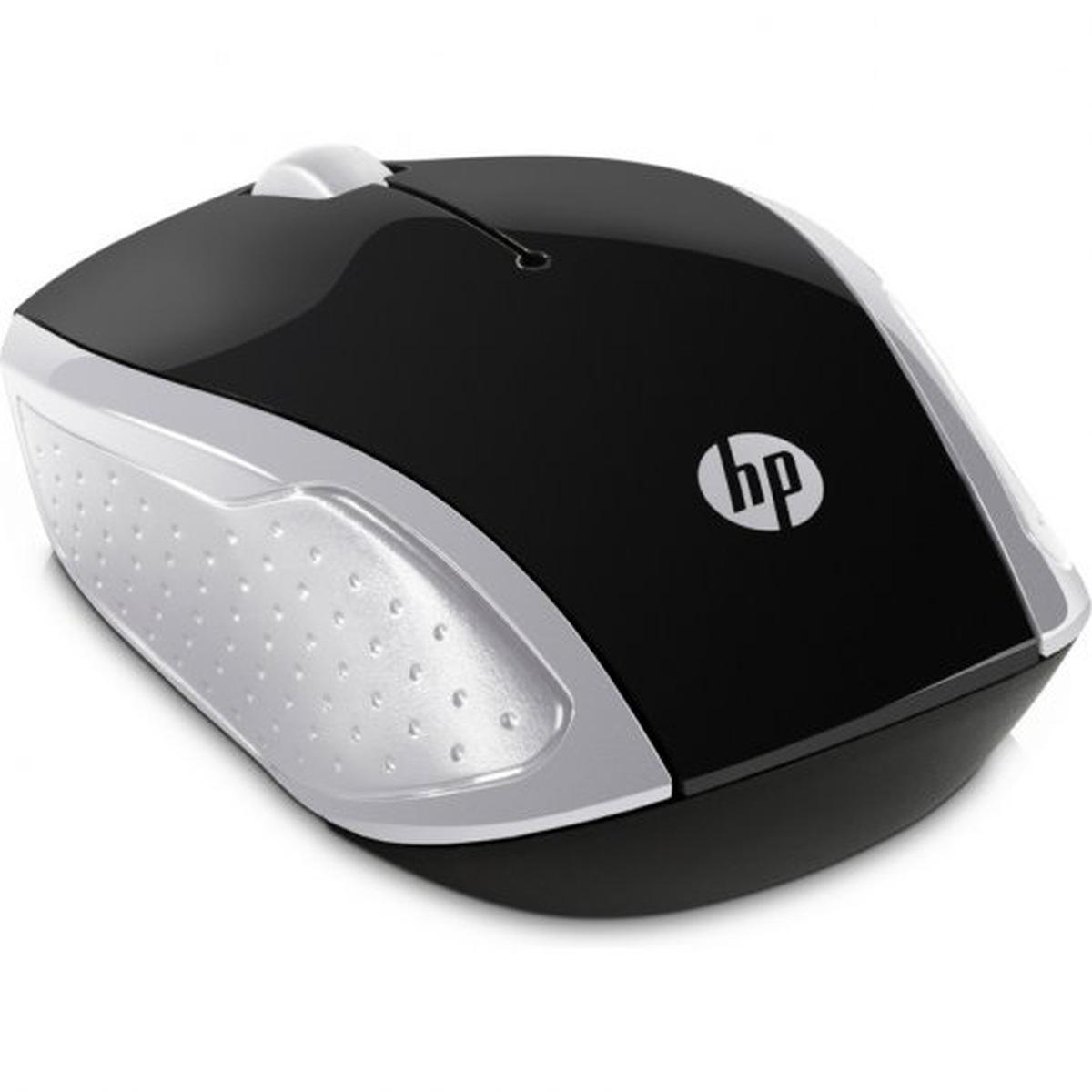 Mouse USB wireless HP 200 1000 dpi - 3 pulsanti - Uso ambidestro - Colore Nero/Argento