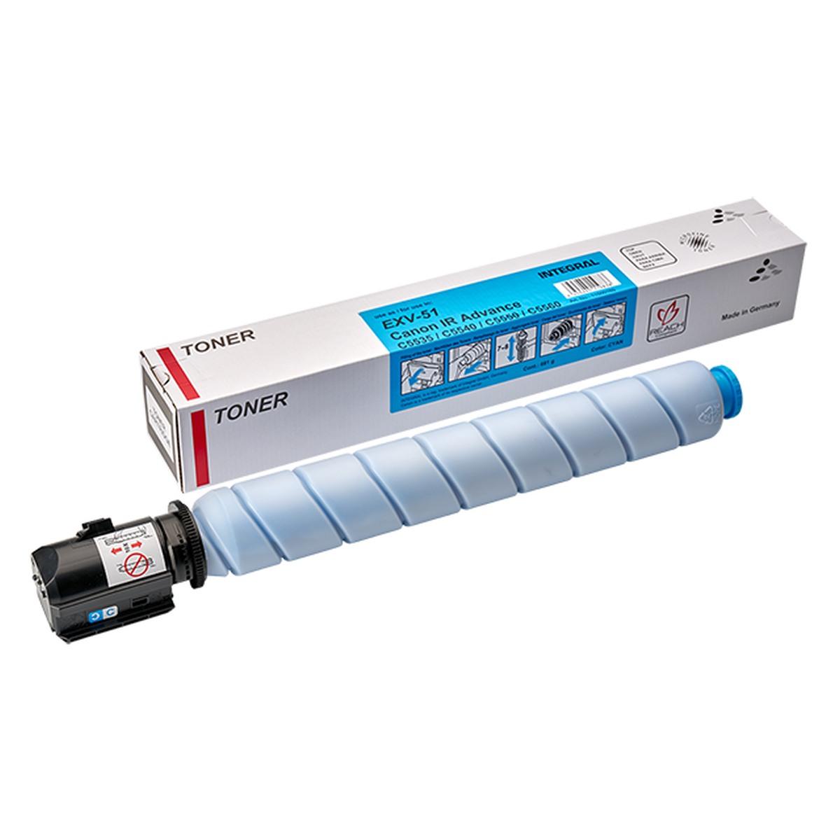 Toner Compatibile INTEGRAL (C-EXV51C, 0482C003) per CANON iR ADV C5535i (60K) CIANO