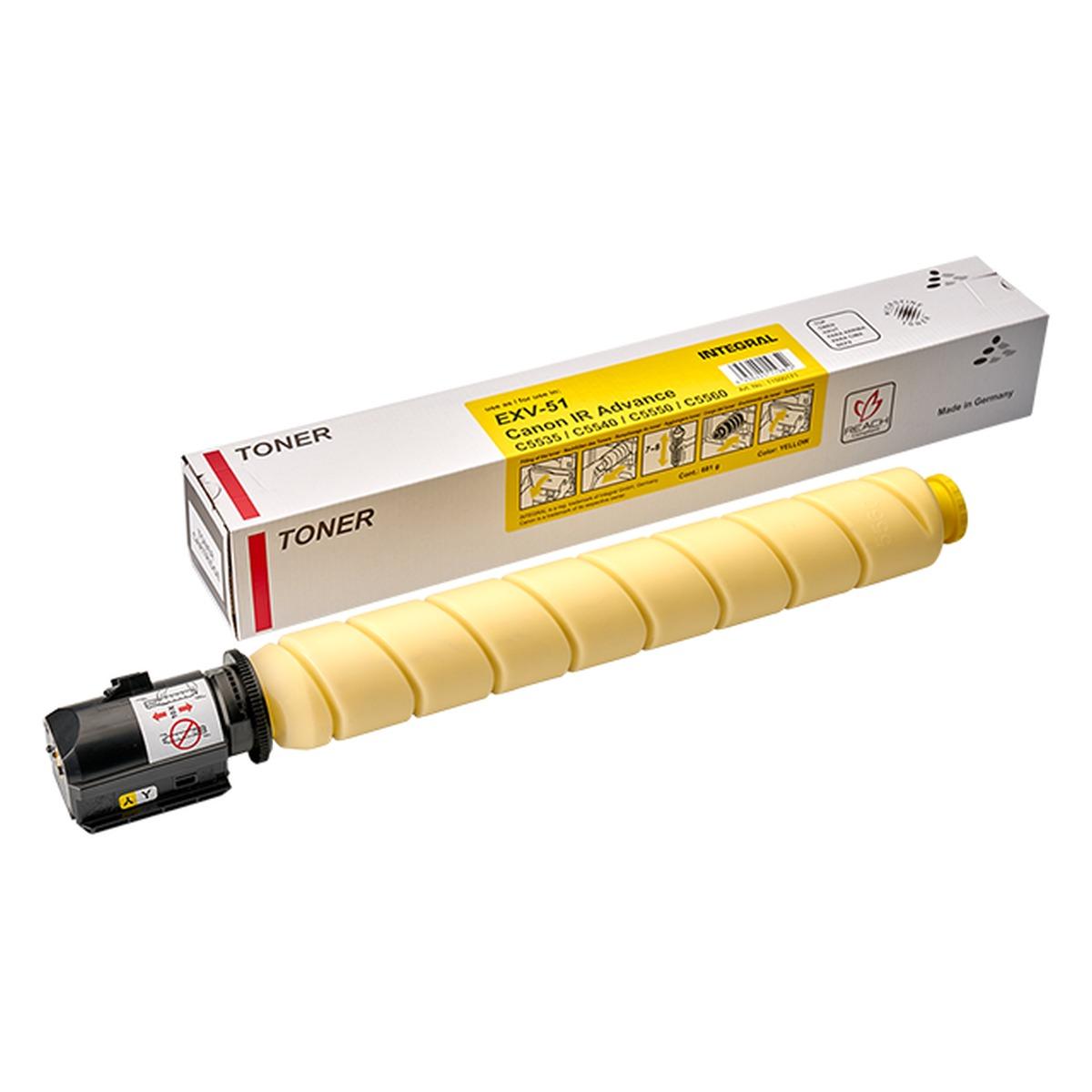 Toner Compatibile INTEGRAL (C-EXV51Y, 0484C003) per CANON iR ADV C5535i (60K) GIALLO