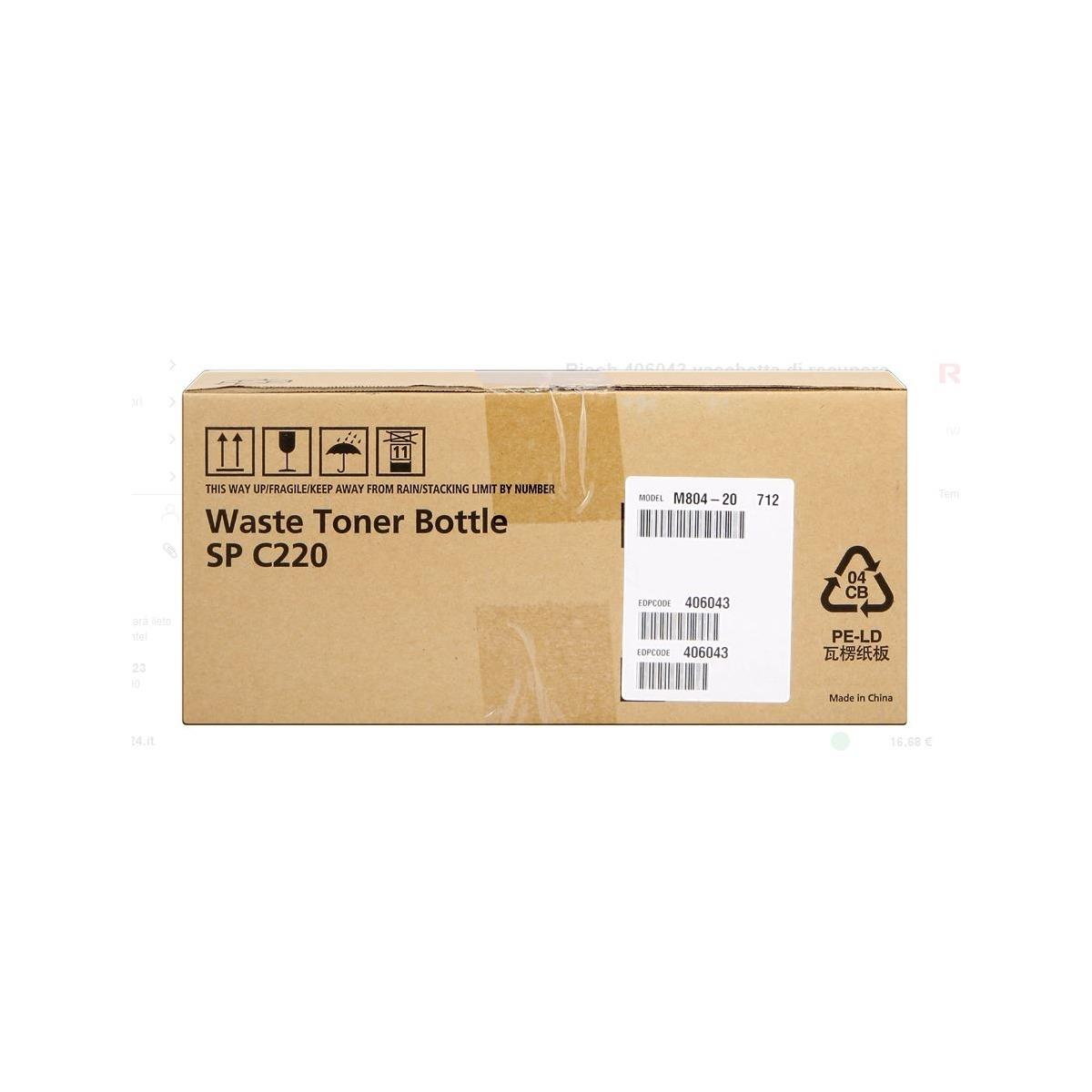 Vaschetta Recupero Toner Originale (406043, K240) RICOH SPC220DN (25K)