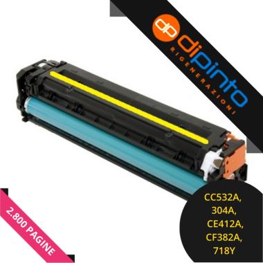 Toner Compatibile (CC532A, CE412A, CF382A, 718Y) per HP CP2025 (2.8K) GIALLO