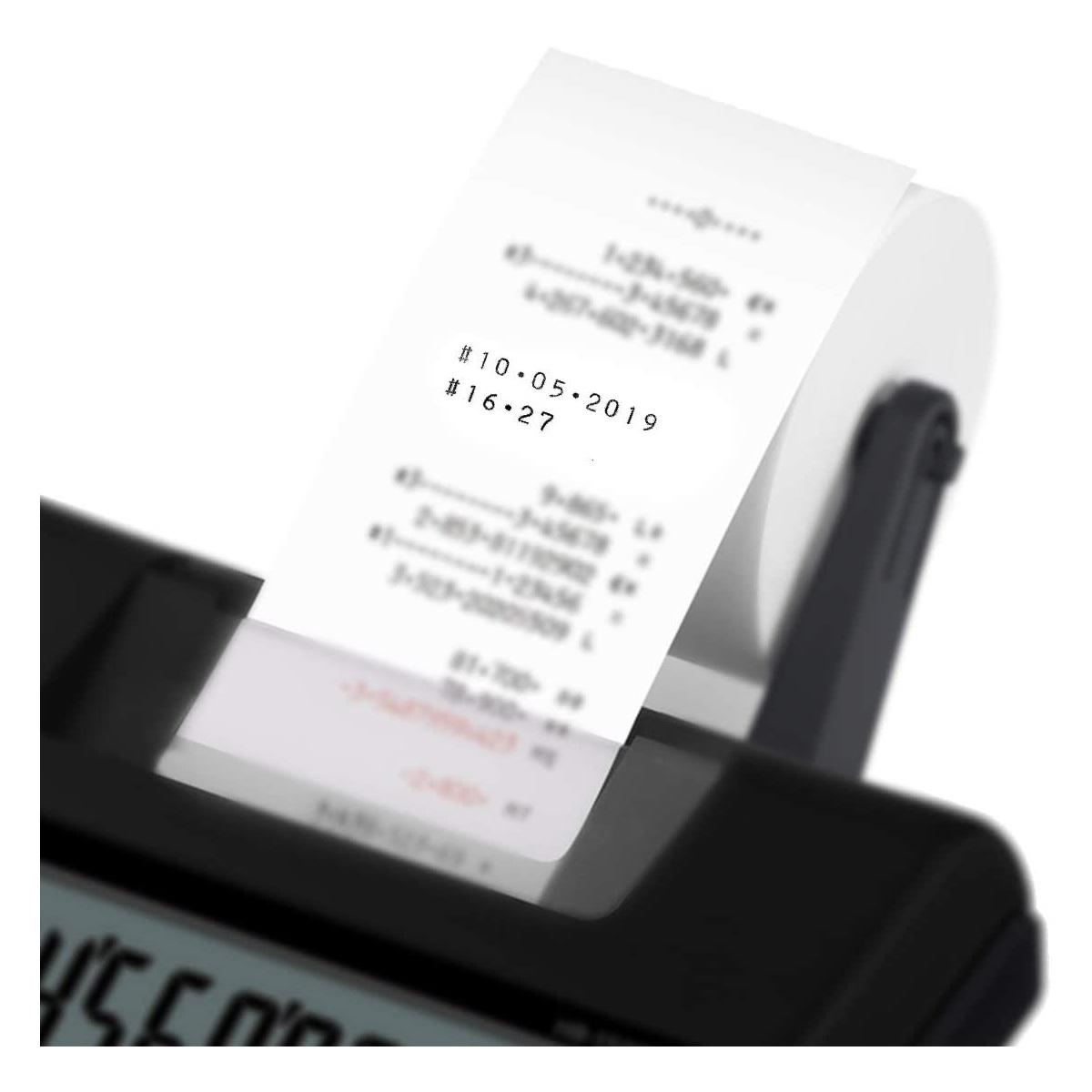 Calcolatrice 12 cifre Casio HR150RCE - Schermo a 12 cifre - carta 58 mm - Stampa ora e data - Alimentata a batteria