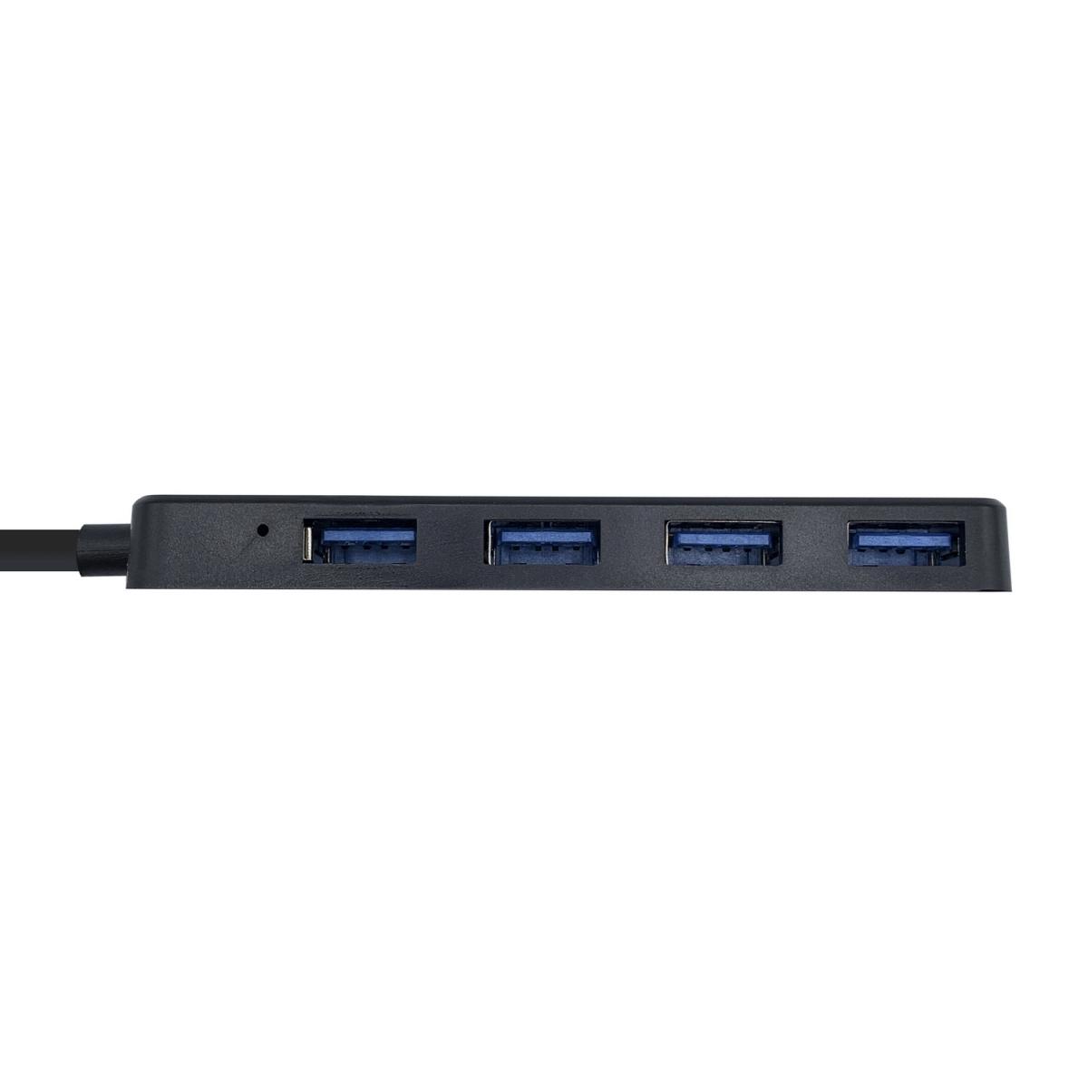 HUB USB 3.0 Aisens - Tipo A Maschio a 4xTipo A Femmina - 30 cm - Colore Nero