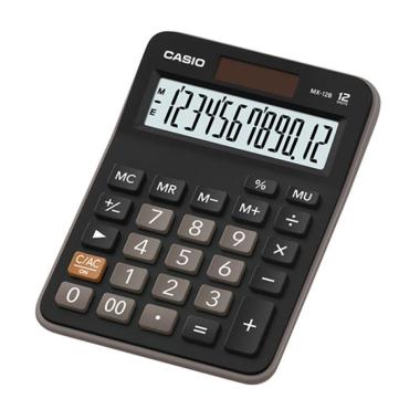 Calcolatrice Casio MX-12B - Schermo LCD a 12 cifre - Solare e batterie - Colore nero