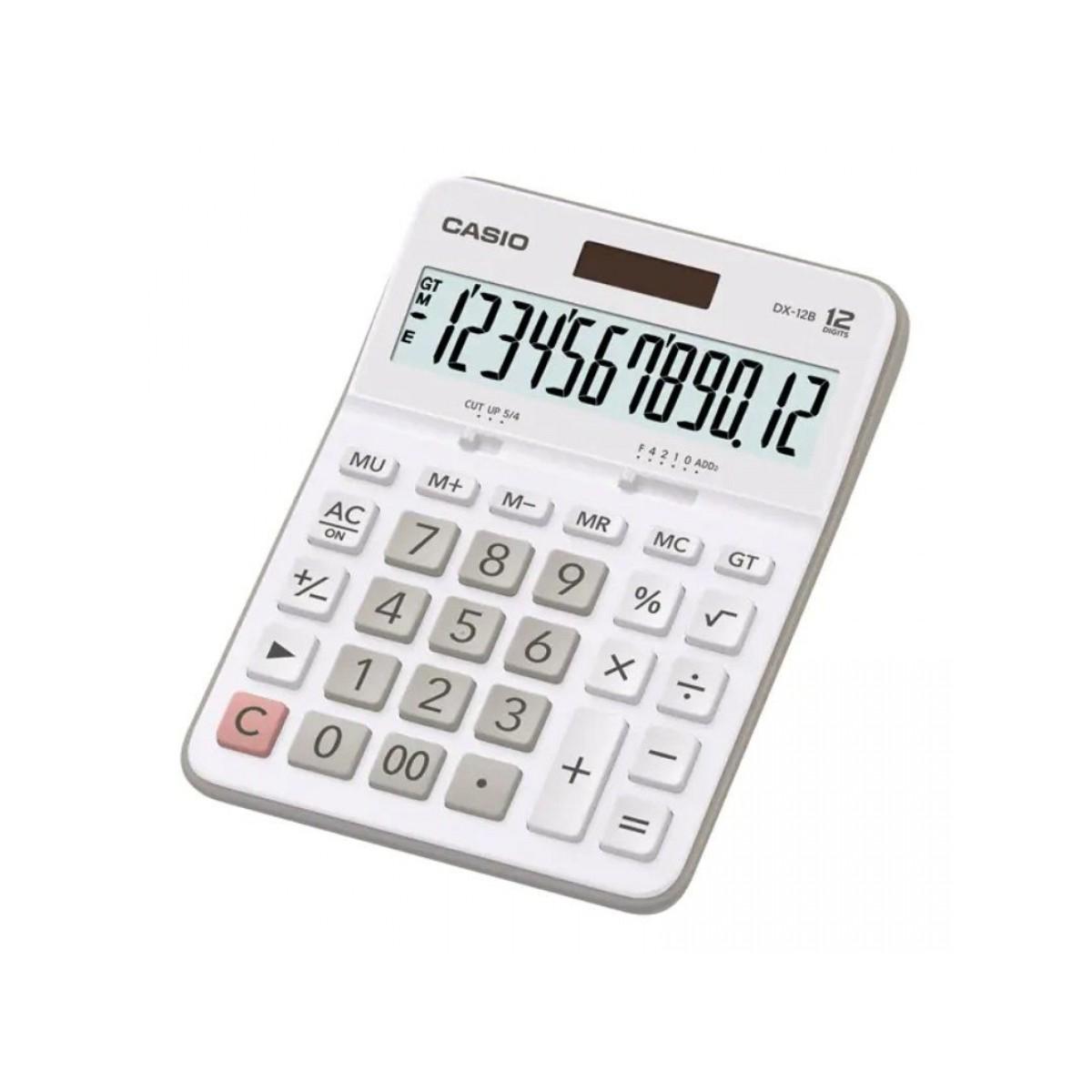 Calcolatrice Casio DX-12B - Schermo LCD extra large a 12 cifre - Solare e batterie - Colore nero