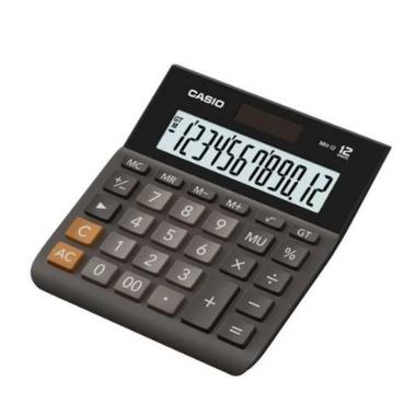 Calcolatrice Casio MH-12 - Schermo LCD extra large a 12 cifre - Solare e batterie - Colore nero