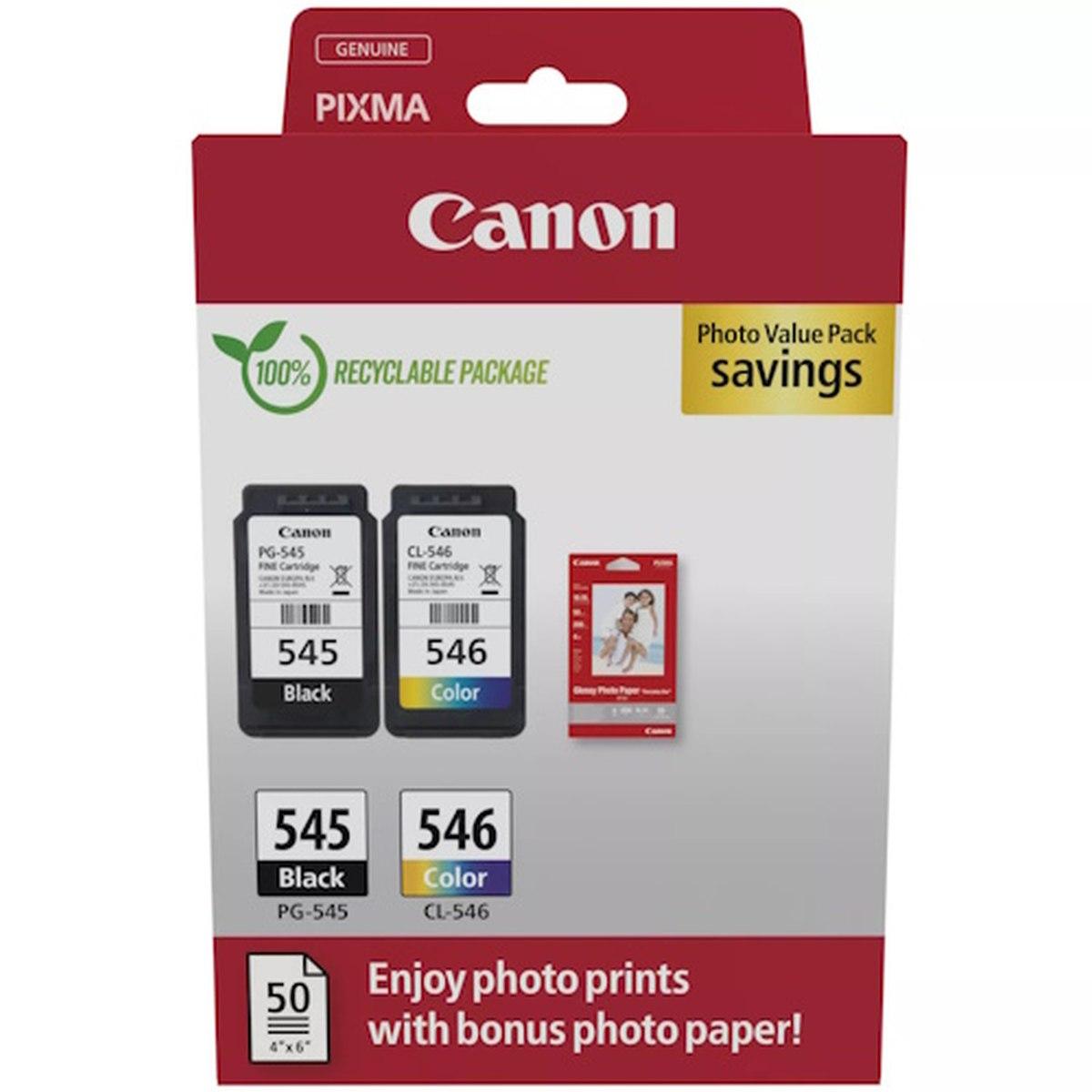 Multipack Originale (PG-545 + CL-546, 8287B008) CANON MG2450 + 50fg Carta Fotografica