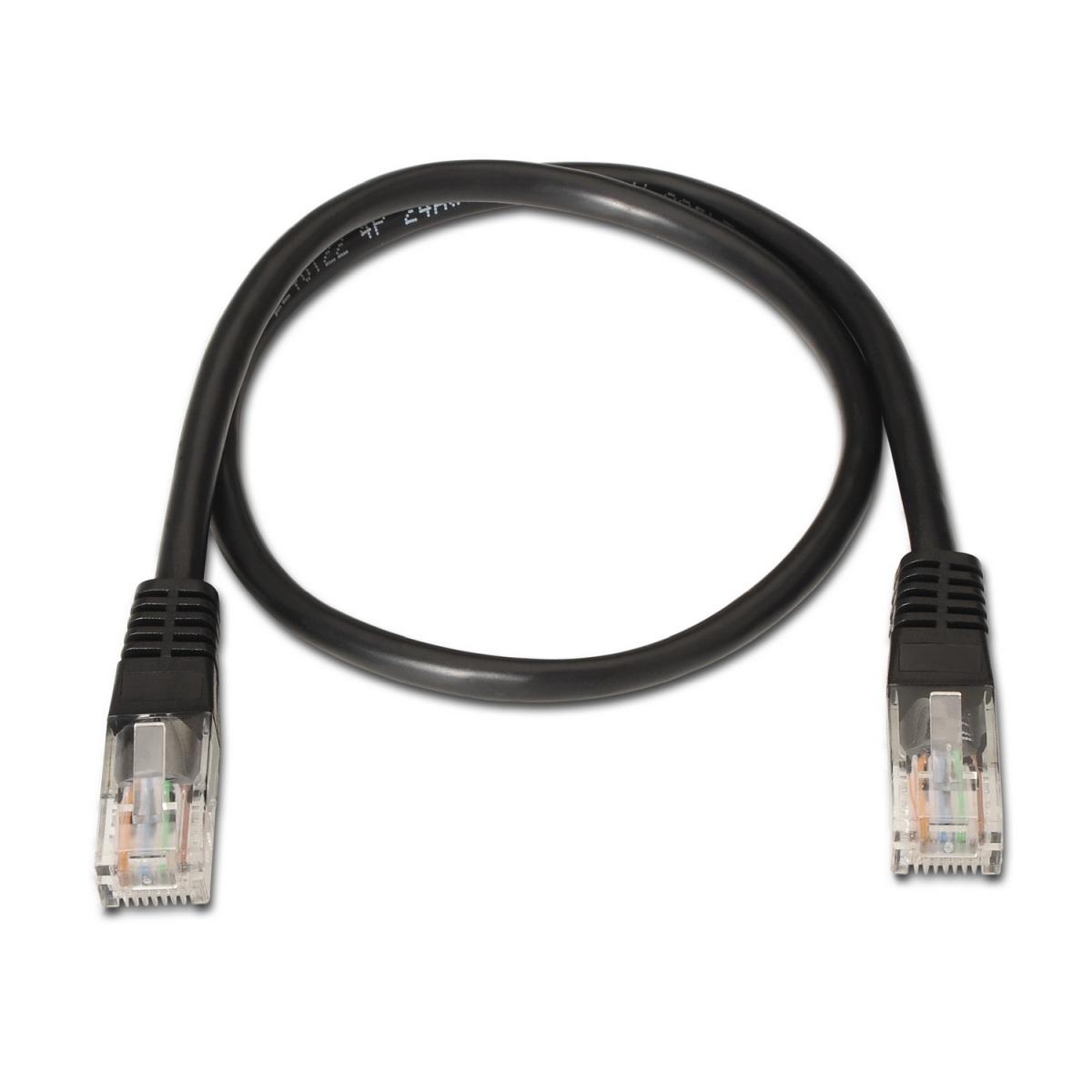 Cavo di rete Aisens Patch Cord RJ45 Cat.5e UTP AWG24 - 0,5 m - 10/100 Mbit/s - Colore nero