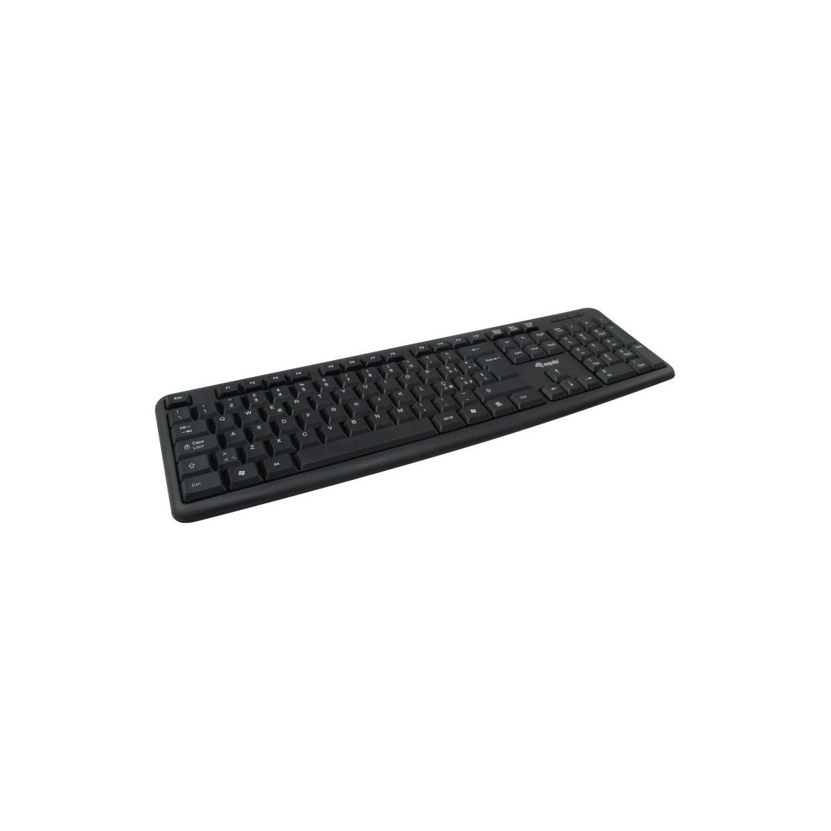 Equip Pack Tastiera USB + Mouse USB 1000dpi 3 Pulsanti - Uso Ambidestro - Cavo 1,35m - Colore Nero - Italiano