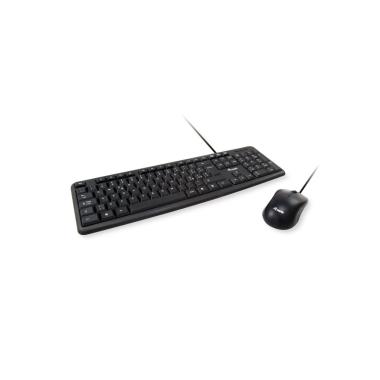 Equip Pack Tastiera USB + Mouse USB 1000dpi 3 Pulsanti - Uso Ambidestro - Cavo 1,35m - Colore Nero - Italiano