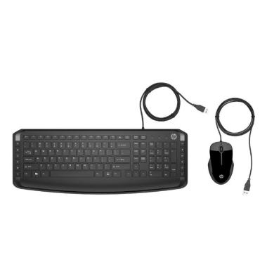HP Pavilion Confezione da 200 Tastiera + Mouse USB 1600 dpi 3 Pulsanti - Layout Inglese - Poggiapolsi - Uso Ambidestro - Colore Nero