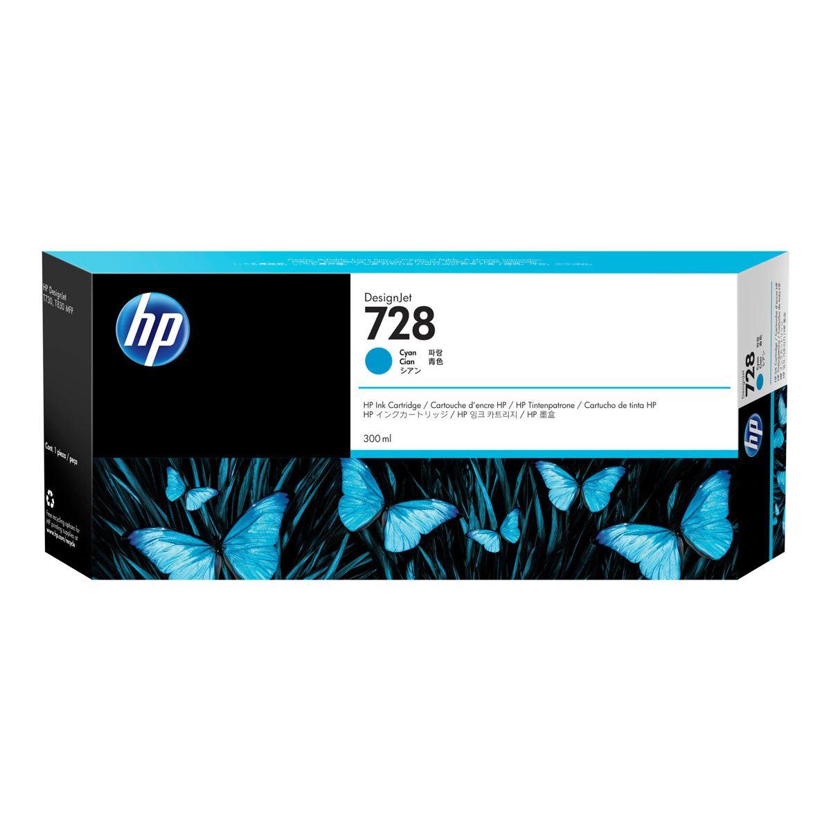 Cartuccia Originale (F9K17A, 728) HP DesignJet T730 (300ml) CIANO XL