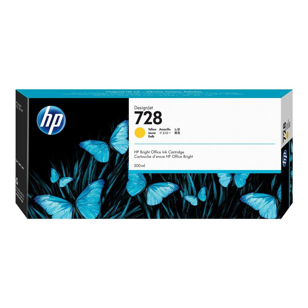 Cartuccia Originale (F9K15A, 728) HP DesignJet T730 (300ml) GIALLO XL