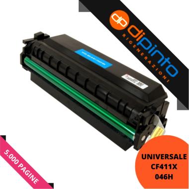 Toner Compatibile (CF411A, CF411X, 046HC, 1253C002) per HP Color LaserJet Pro M452dn (5K) CIANO XL