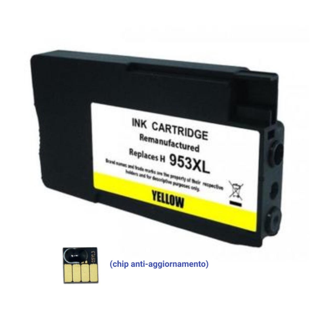 Cartuccia Compatibile (F6U18AE, 953XLY) per Hp Officejet Pro 8210 (1,6K) GIALLO XL (chip anti-aggiornamento)