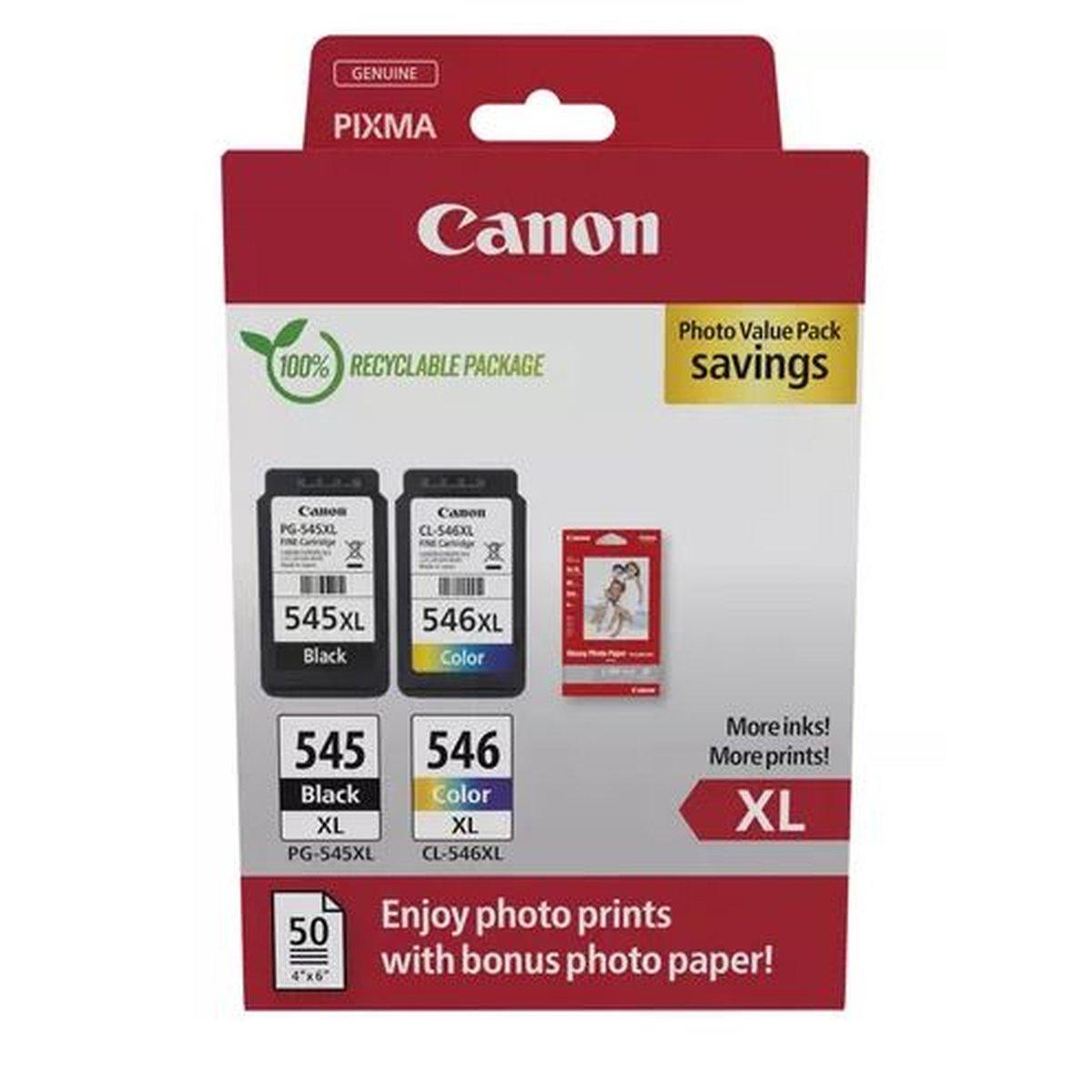 Multipack Originale (PG-545XL + CL-546XL, 8286B011) CANON MG2450 + 50fg Carta Fotografica