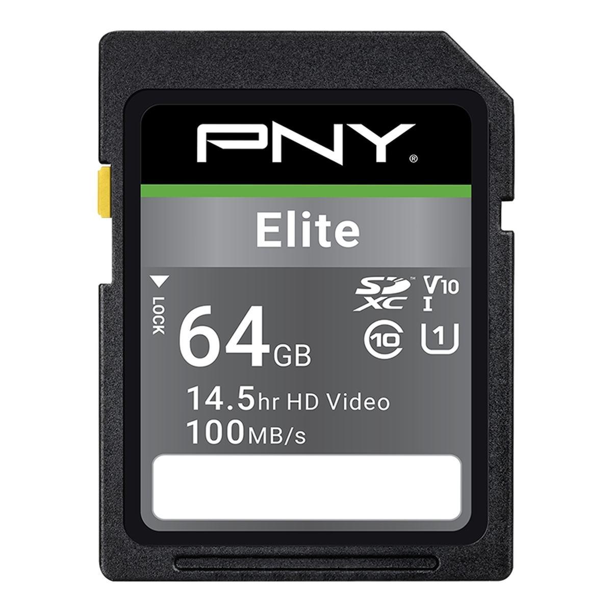 Scheda SD PNY Elite SDXC 64 GB U1 V10 Classe 10