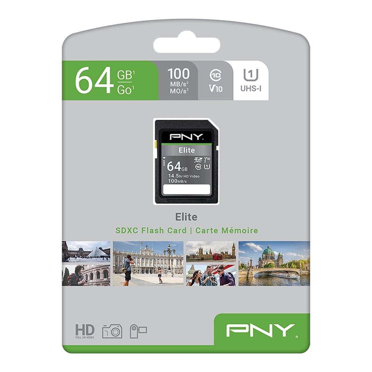 Scheda SD PNY Elite SDXC 64 GB U1 V10 Classe 10