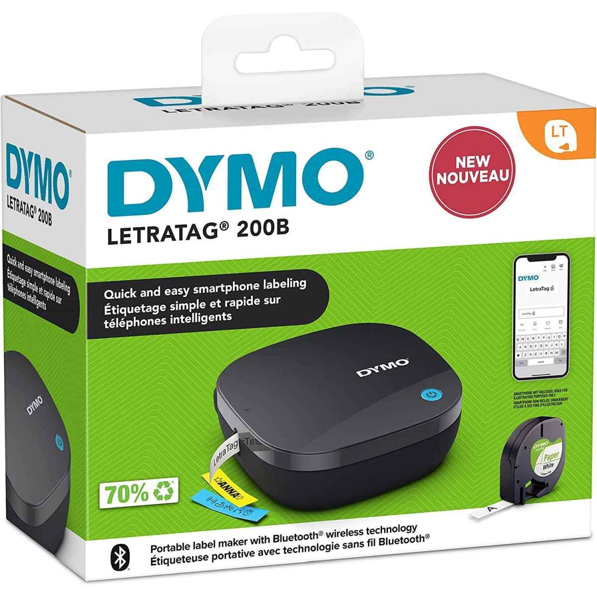 Stampante per etichette Bluetooth portatile Dymo LetraTag 200B - Compatta e leggera - Alimentata a batteria