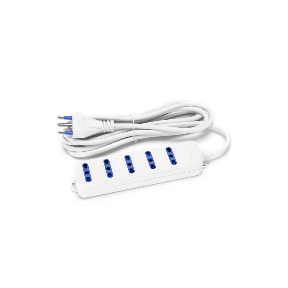Multipresa a 5 vie con interruttore 16A 3m 3G1.0mm² bianca