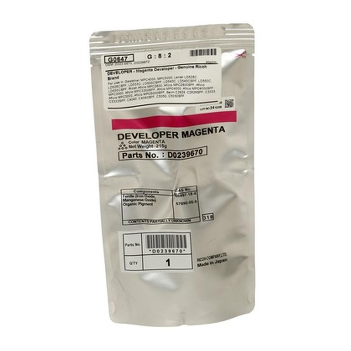 Developer Originale (D023-9670) per RICOH Aficio MP C2800 | 240K | MAGENTA