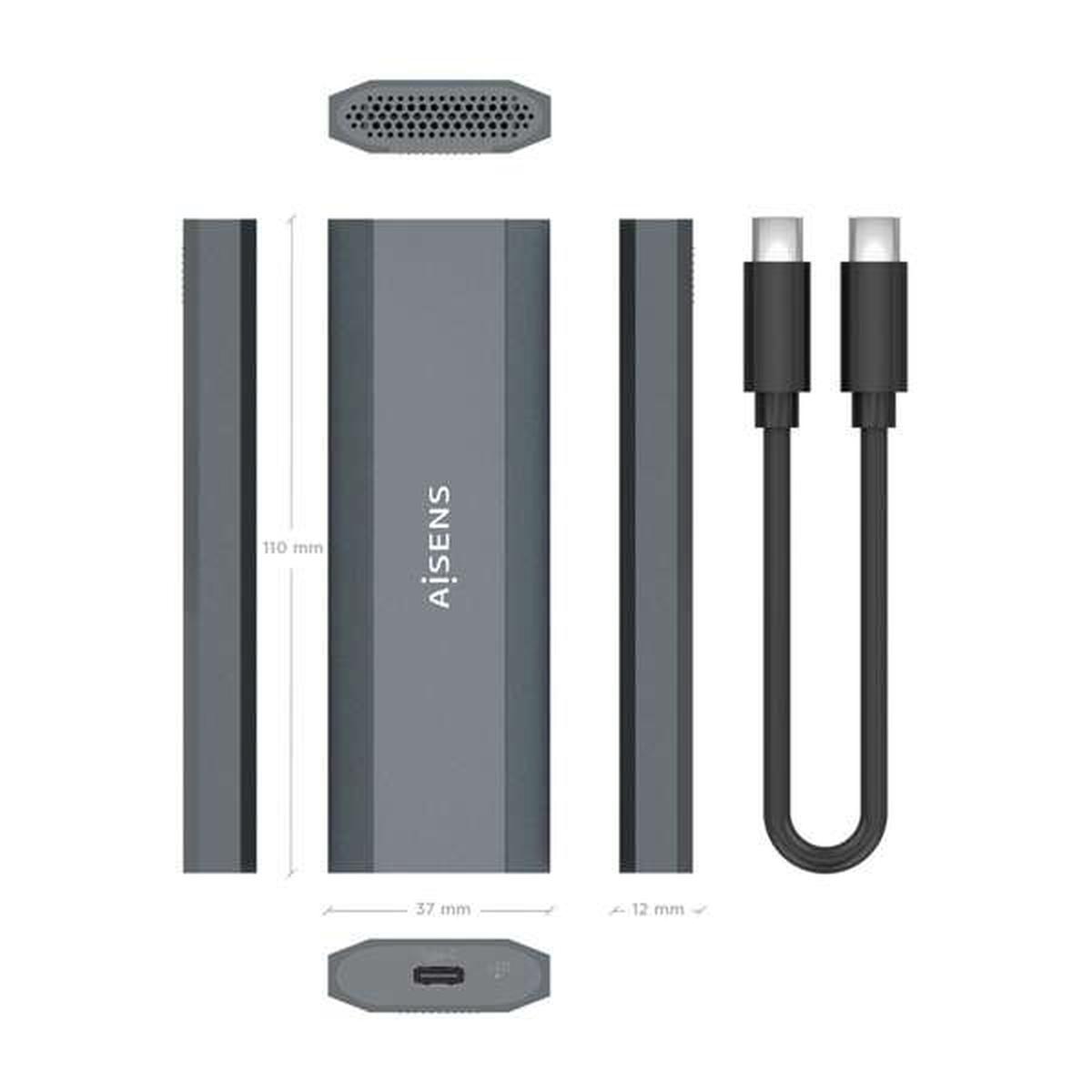 Aisens Box esterno M.2 (NGFF) Asm2-029Gr NVME a USB3.2 Gen2 | Grigio