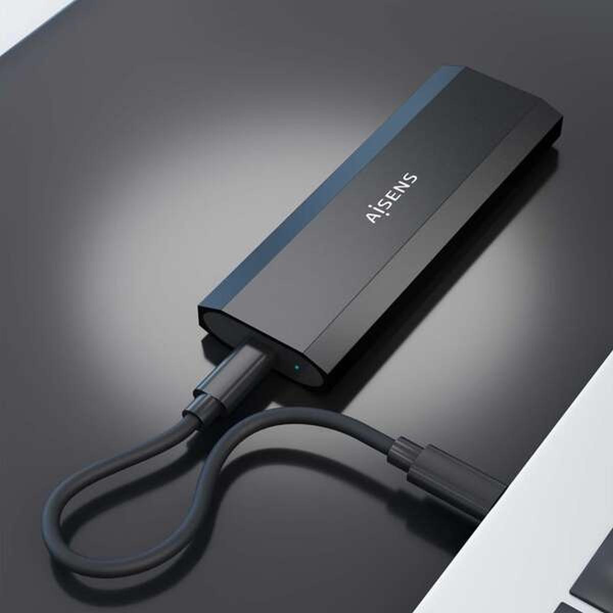Aisens Box esterno M.2 (NGFF) Asm2-029Gr NVME a USB3.2 Gen2 | Nero