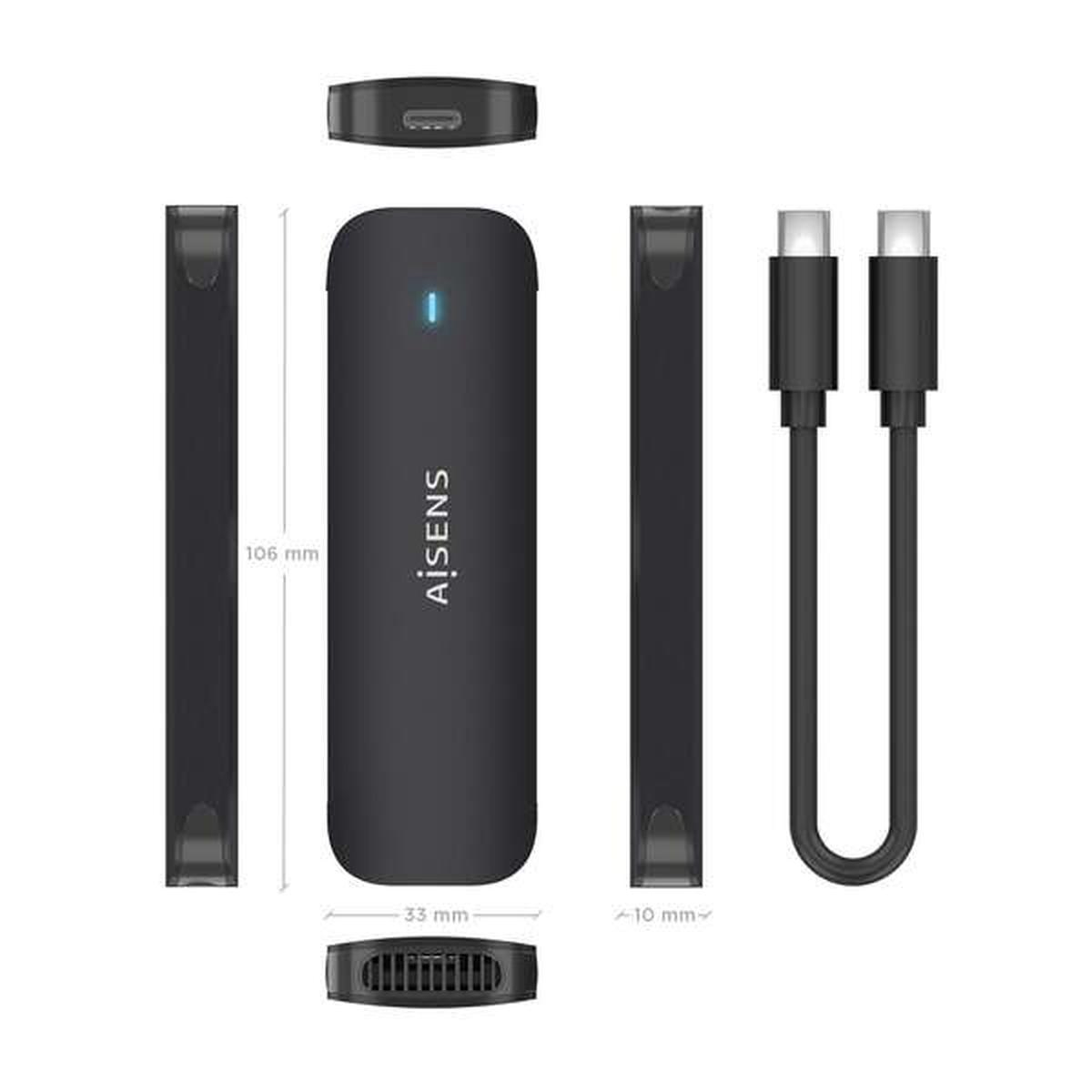 Aisens Box Esterno M.2 (NGFF) ASM2-024B NVMe a USB3.2 GEN2 - Colore Nero