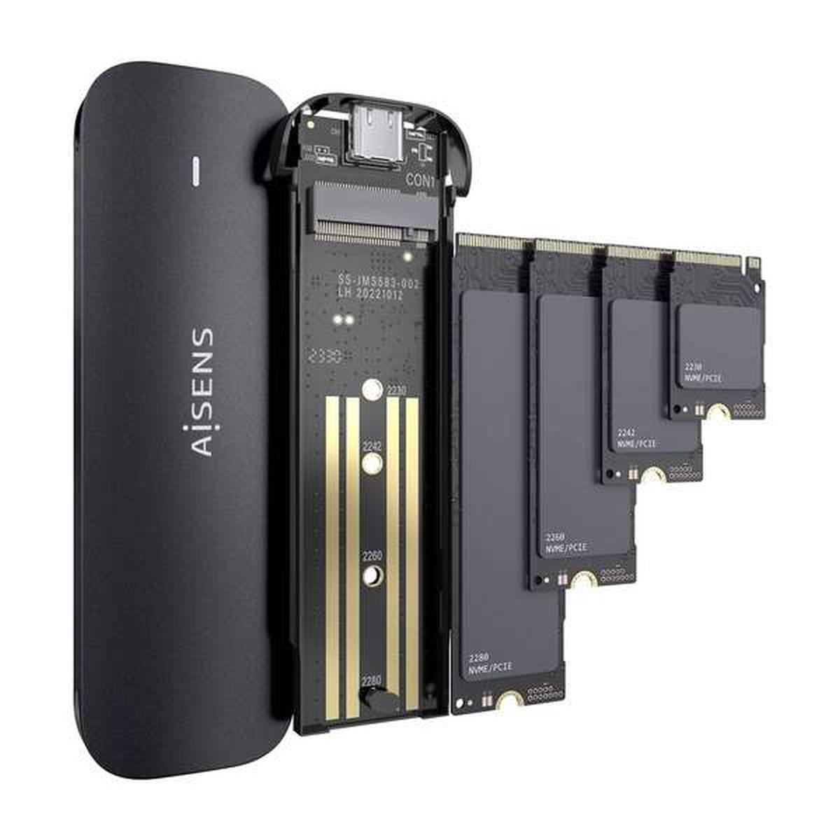 Aisens Box Esterno M.2 (NGFF) ASM2-024B NVMe a USB3.2 GEN2 - Colore Nero