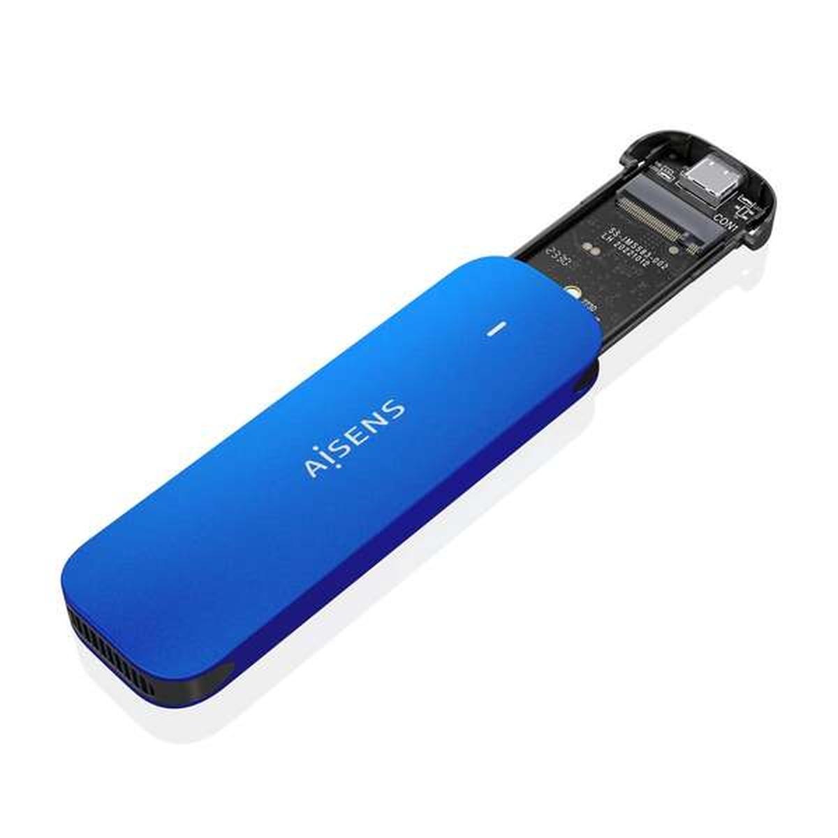 Aisens Box Esterno M.2 (NGFF) ASM2-024B NVMe a USB3.2 GEN2 - Colore BLu