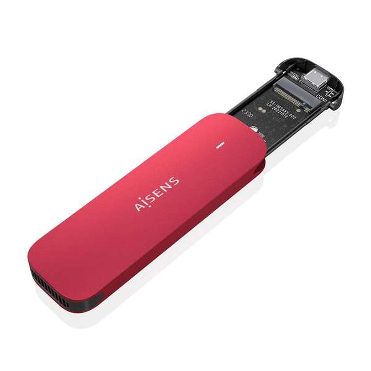 Aisens Box Esterno M.2 (NGFF) ASM2-024B NVMe a USB3.2 GEN2 - Colore Rosso